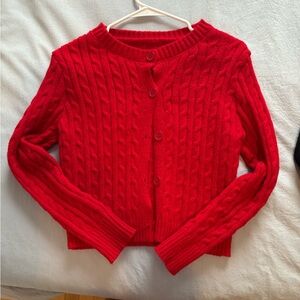 Red Cable Knit Sweater